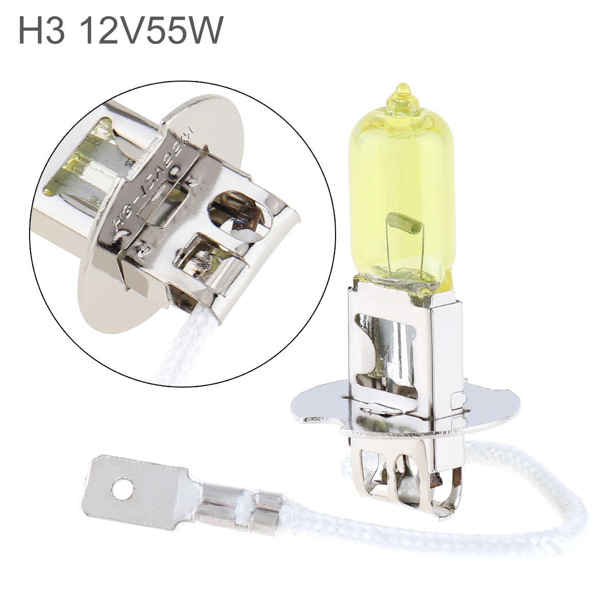 12V H3 2500K 55W Yellow Light Super Bright Car Xenon Halogen Lamp Auto Front Headlight Fog Bulb