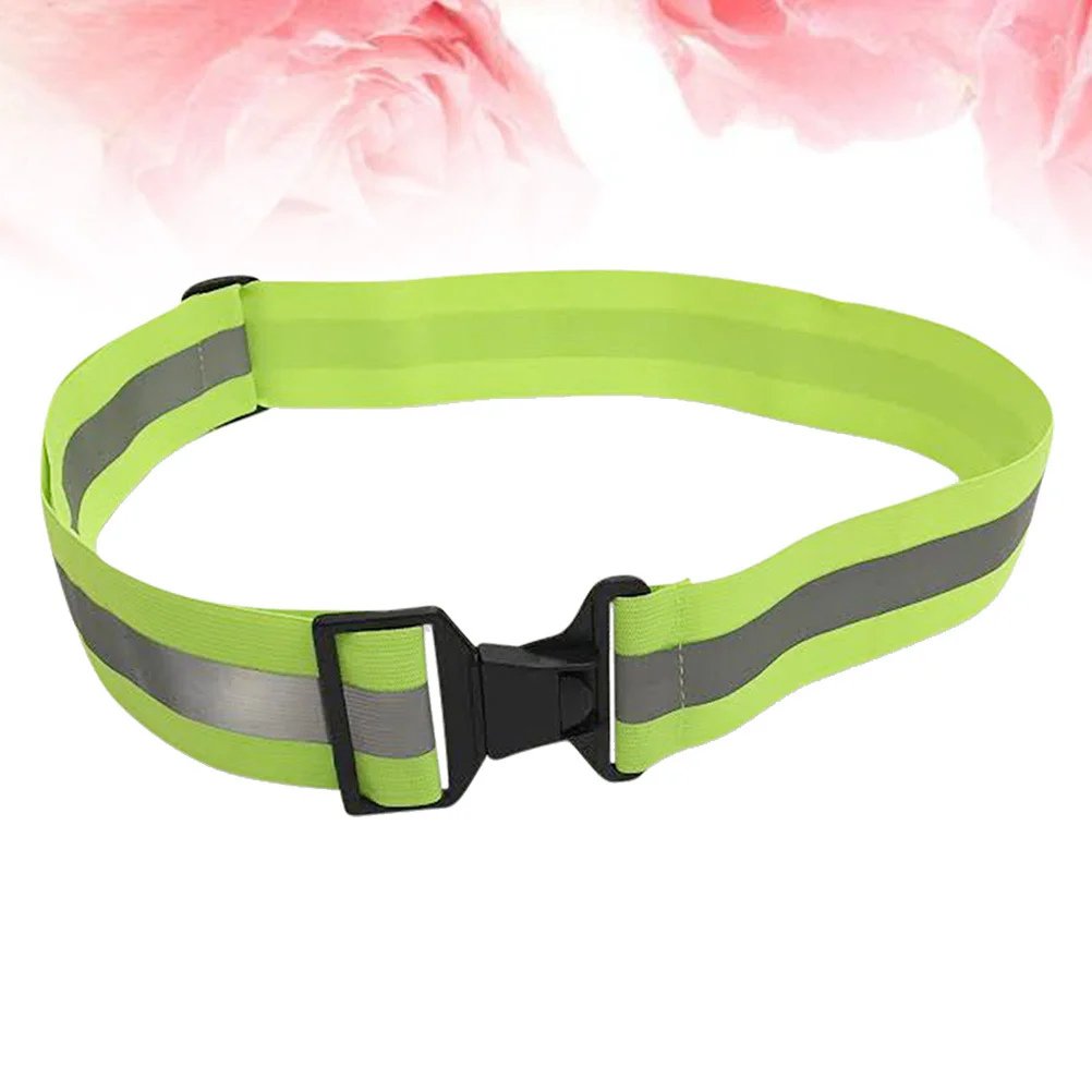 Safety Reflective Belt Elastic Adjustable High Visibility Safety Gear for Riding Walking and Cycling(Fluorescent Green)