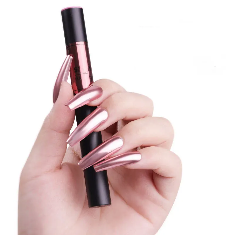 1PC เล็บ Solid Mirror Powder Rose Gold Silver สี Air Cushion Magic ปากกา Glitter Chrome METALLIC Effect Pigment ตกแต่ง