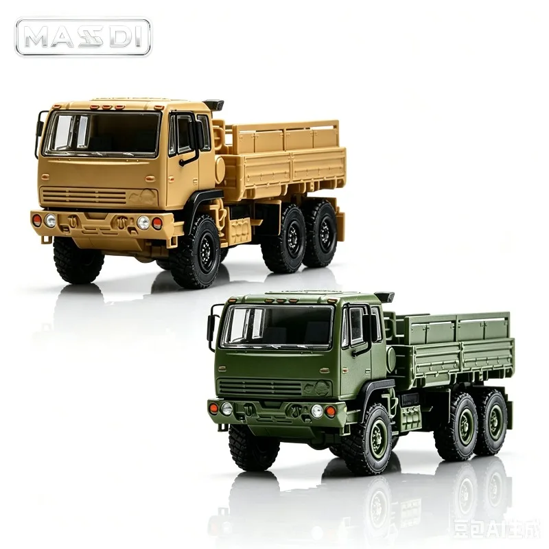 masdi-1-64-カミンズ-6-輪-fmtv-中型戦術トラック合金鋳造モデル、シミュレーション装飾品、大人のコレクション、男性のおもちゃ。