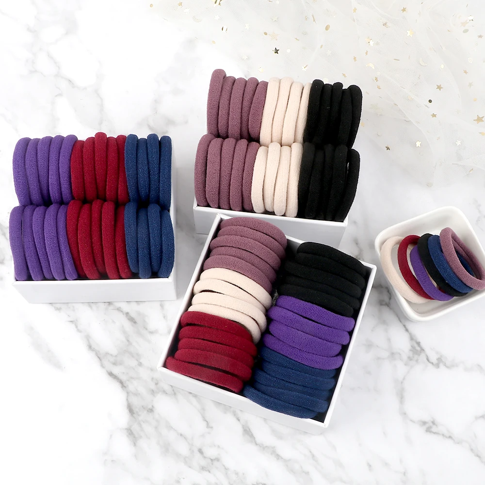 Wholesale 50Pcs/Lot Hair Bands for Women Highly Elastic Scrunchies Simple Basic Rubber Band Girls Ponytail Hair Ties Accessories