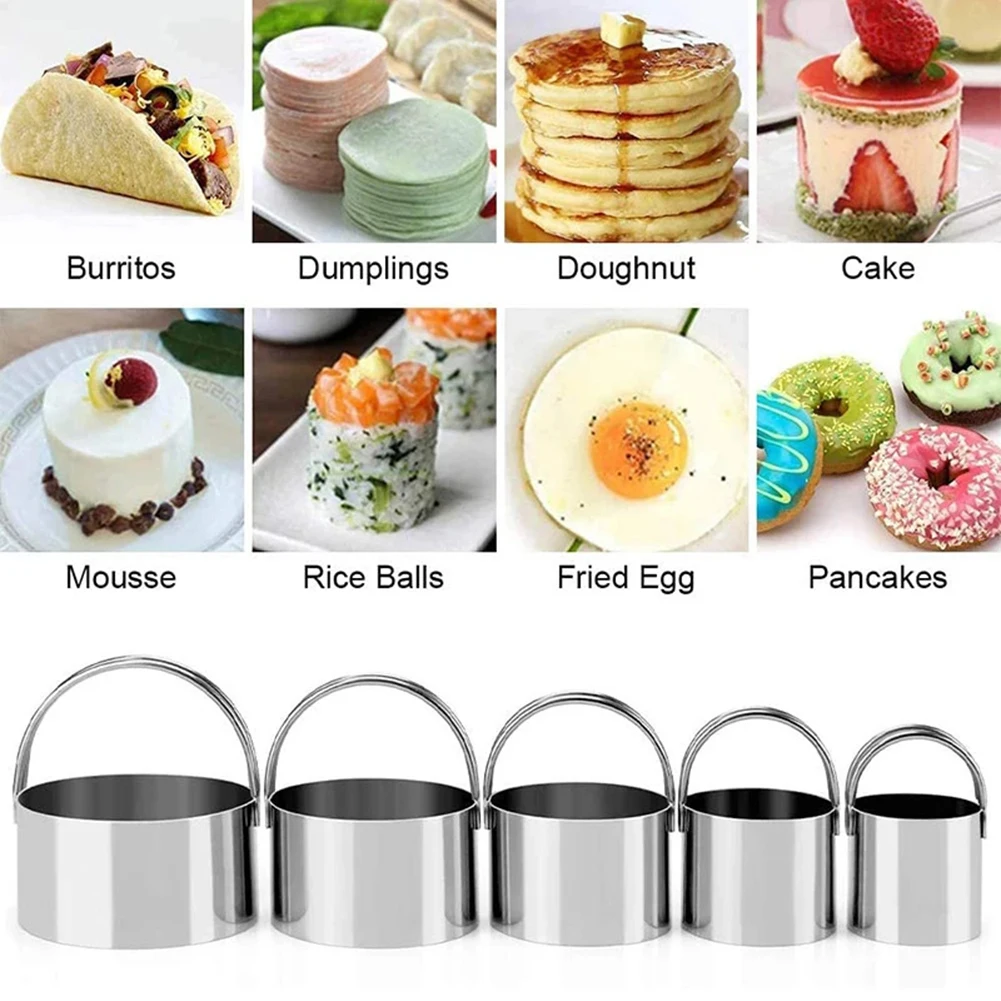 Stainless Steel Cookie Cutter Set 5 pcs for Baking Cookies Scones Pastries 8cm Size for Comfort Grip Handles No Rust