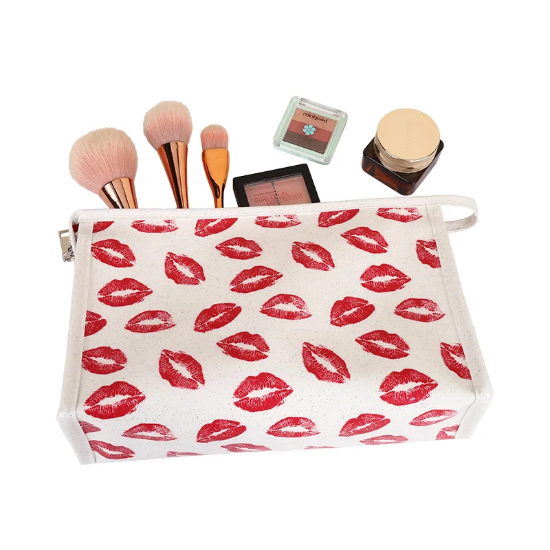 Lip Print Makeup Bag Zipper Pouch Travel Cosmetic Organizer for Women