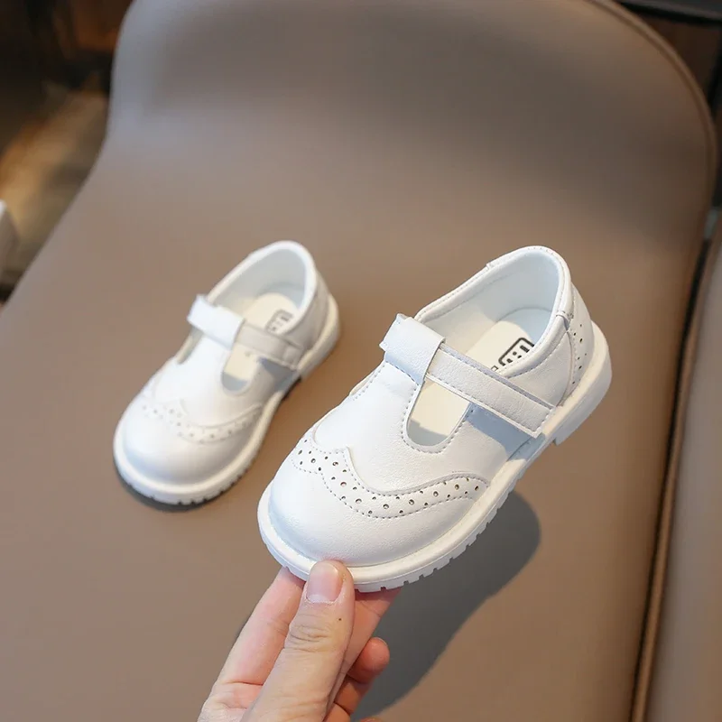 

Spring Autumn Baby Girls Leather Shoes Retro Style Children Casual Shoes Comfortable Anti-Slippery Soft Sole Princess Shoes