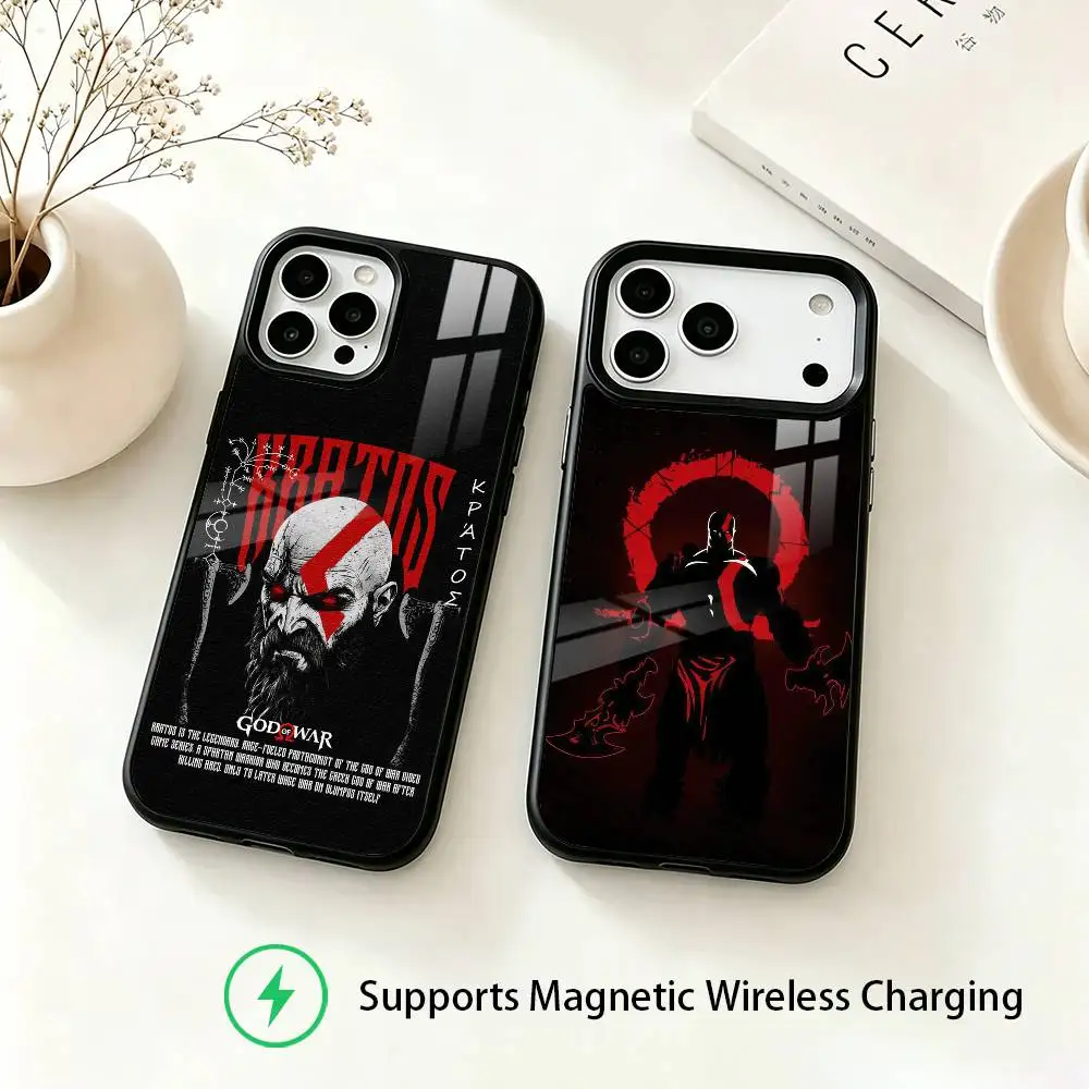 Game G-God of War K-Kratos Phone Case For iPhone18,17,16,15,14,13,12,11 Plus,Pro Supports Magnetic Wireless Charging