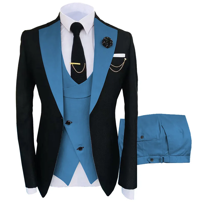 

( Jacket + Vest + Pants ) Men's Suit Classic Slim Fit 2 Piece Wedding Groom Casual Business Blazers High-end Formal Tuxedos
