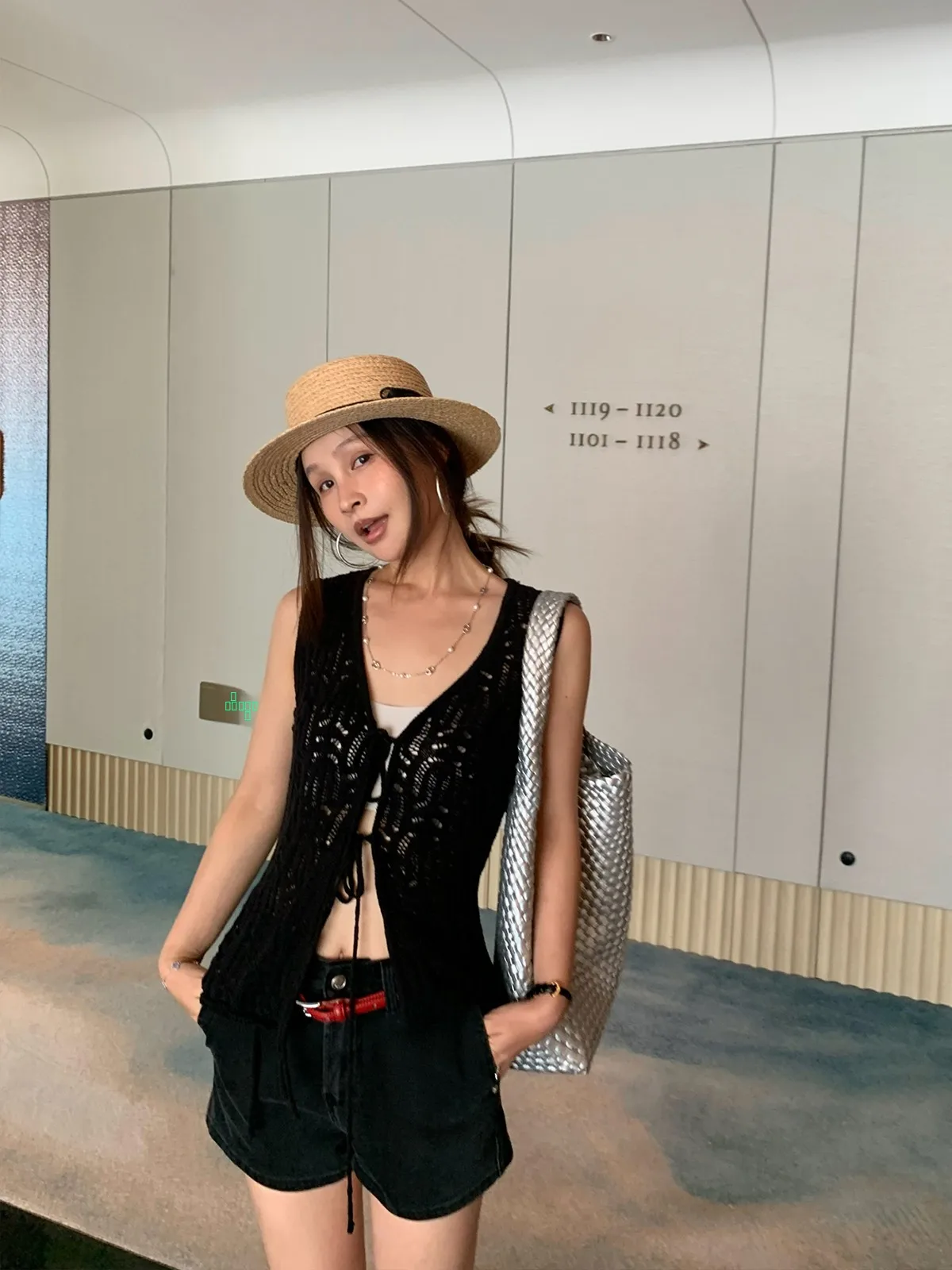 

Вязаный жилет BLUETIQUE из хлопковой пряжи с поясом, приталенный, для повседневной носки, весенняя коллекция, стандартная длина, смесовая ткань