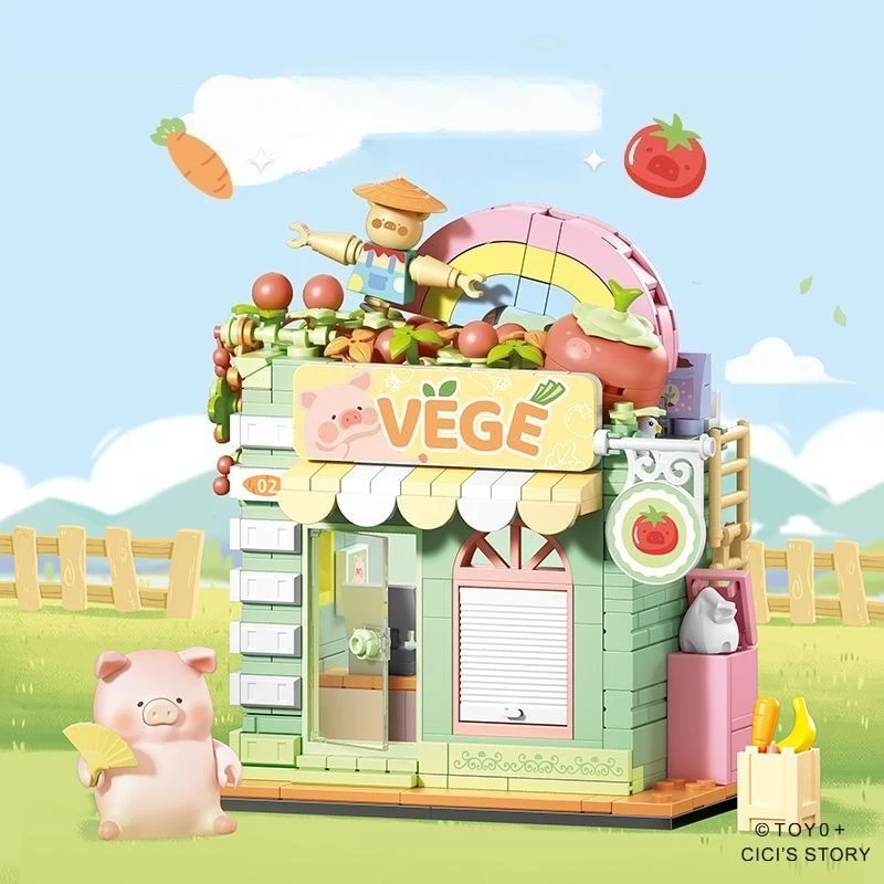 SEMBO LULU หมูบล็อกอาคาร Street View Series สถาปัตยกรรมชุดเด็กประกอบของเล่นของขวัญวันเกิดอุปกรณ์เสริม