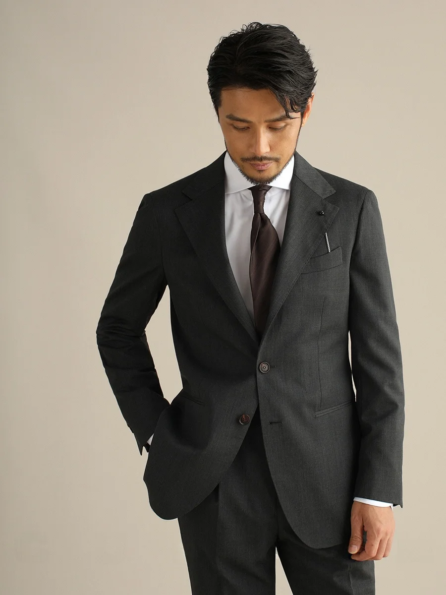 Conjunto de Terno Casual Masculino Estilo Italiano Cultum, Malha Dupla, 60% Lã, Ajuste Padrão, Negócios, E, Mistura de...