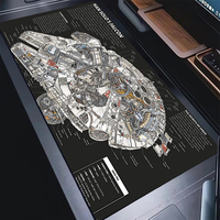 Black Mouse Pad S-Star W-Wars Millennium Falcon Non-slip Laptop Pad Desk Mat Large Mousepad Fashion Carpet Starry Sky Mice Mat