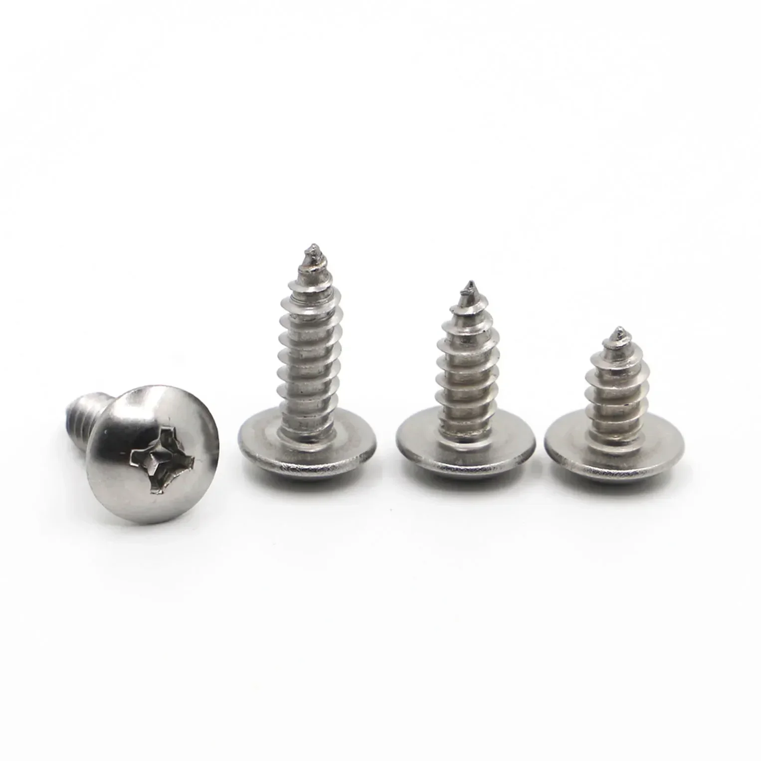 10/20pcs M3 M4 M5 M6 304 Stainless Steel Self-tapping Truss Screws Round large Flat Round Head Cross Mushroom Phillips Screws