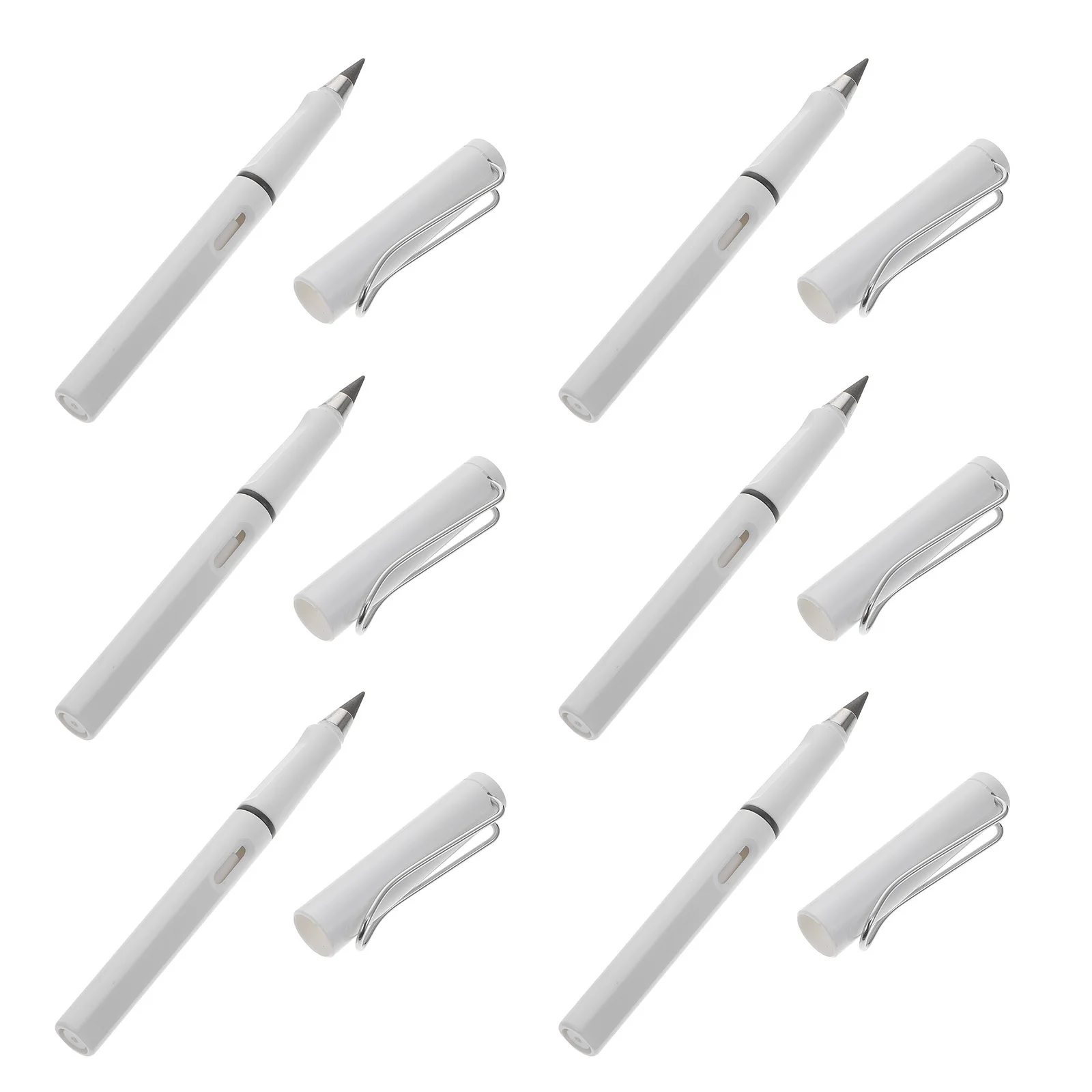 6Pcs Non Sharpening Plastic Pencil Smudge Free Line Retention Excellent for Handwriting Practice Sketching Painting Craft