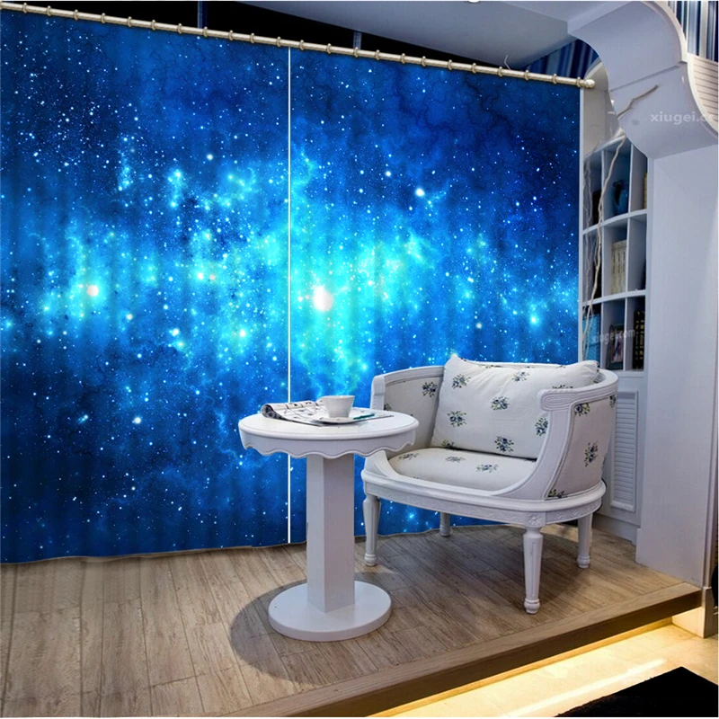 3D Print blackout  Window Curtain blue sky curtains for Kid Childern Boy Bedroom Living Room Home Hook