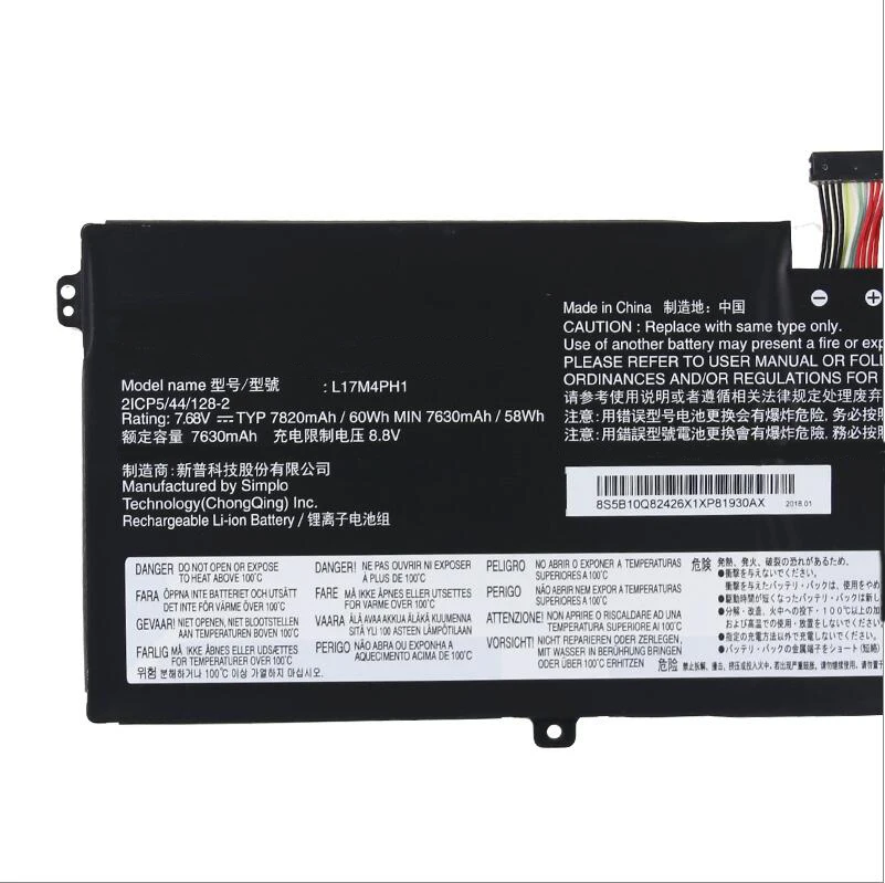 CP Genuine Laptop Battery L17C4PH1 L17C4PH2 L17M4PH1 L17M4PH3 7.68V 60Wh For 7 Pro Pro-13IKB C930 C930-13IKB C930-13IKB 81C4