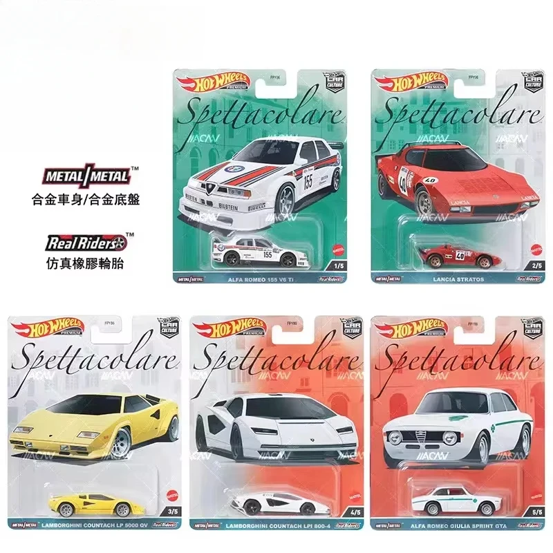 Coche Original Hot Wheels Culture Premium Spettacolare Voiture 1/64 modelo fundido a presión Lamborghini Countach Giulia Sprint juguetes para niños