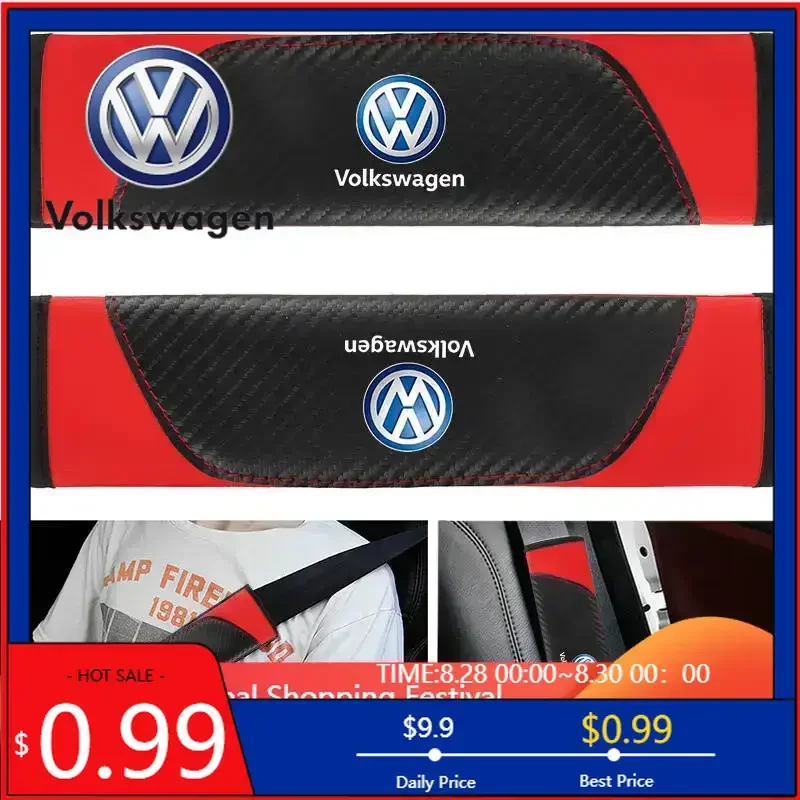 

Новинка 2026: Комплект из 2 комфортных накладок из полиуретана на ремни безопасности для Volkswagen (GOLF, CC, Polo, Tiguan)