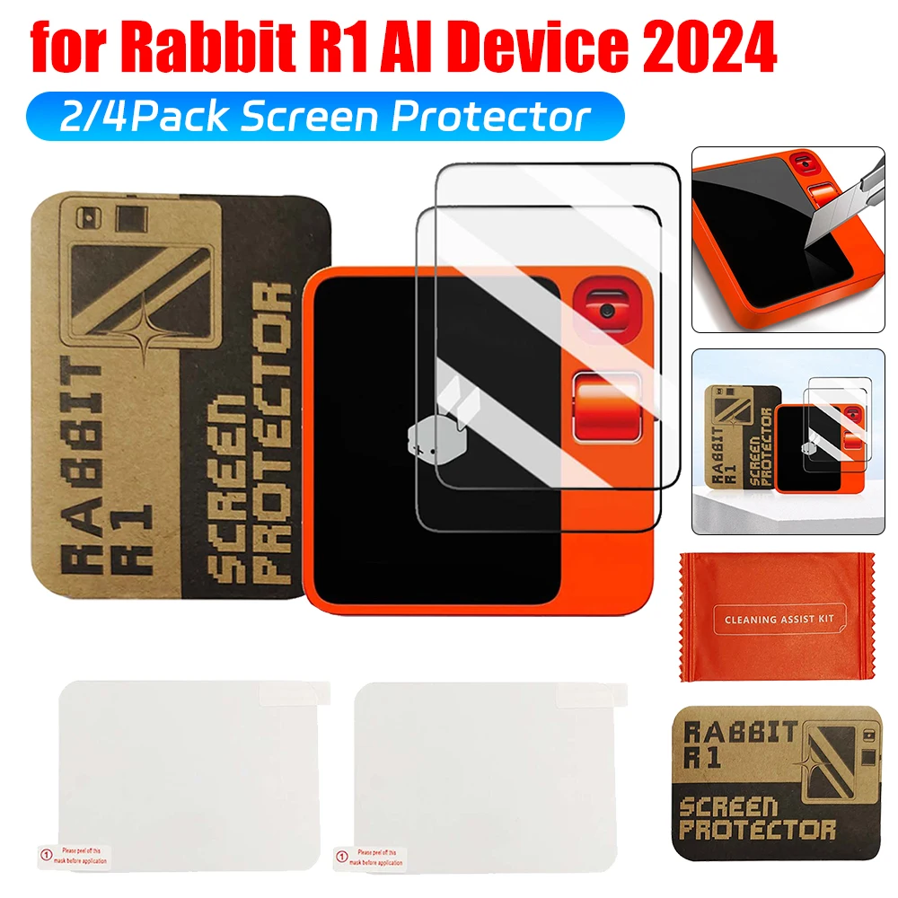 2 حزمة حامي الشاشة 2.88 بوصة التغطية الكاملة الزجاج حامي الشاشة فيلم المضادة للبصمة لجهاز أرنب R1 AI 2024 #1