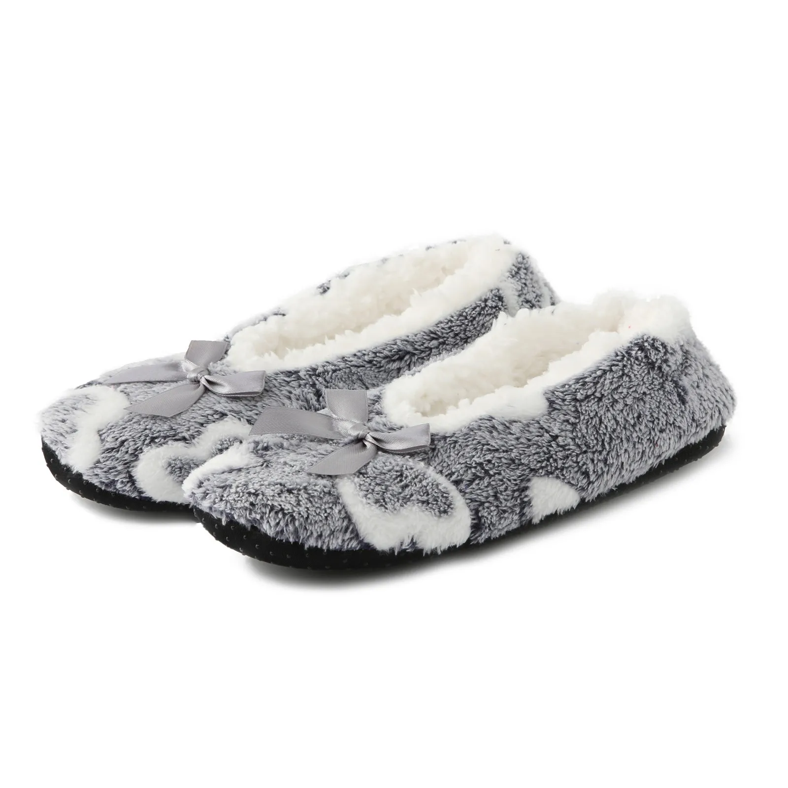 Fuzzy Female Slippers Women Winter Fur Cotton Warm Plush Non Slip Cover Heel Flats Print Indoor Soft Fluffy Lazy House Shoes