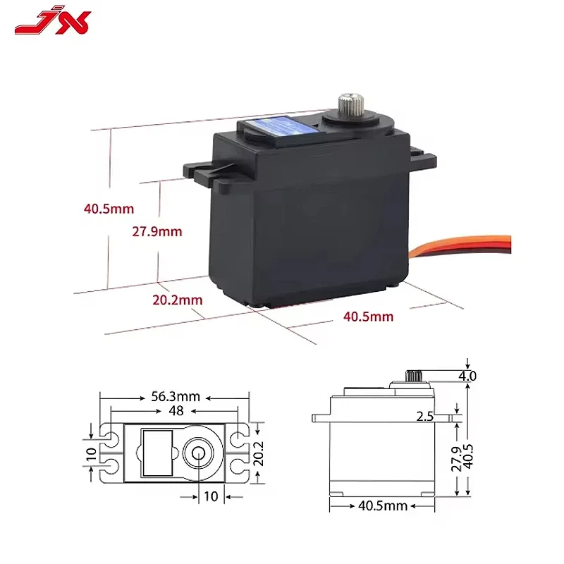 JX Servo PDI-5509MG أجهزة رقمية - 9.6 كجم @ 6.0 فولت 0.17 ثانية/60 ° ، 55.6 جرام ميتال جير 4.8-6.0 فولت JR موصل أجزاء RC