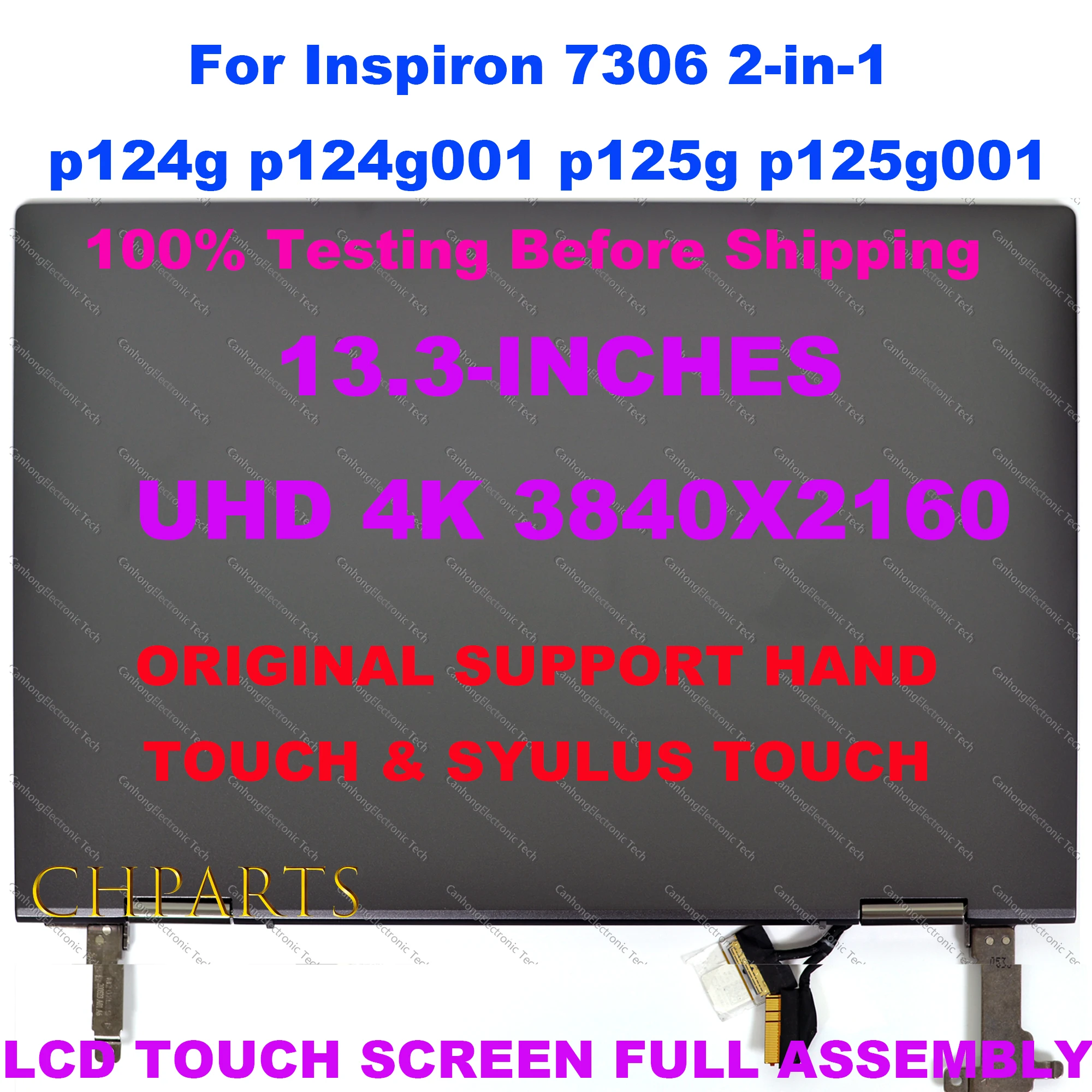 Imagem -06 - Tela de Toque Lcd para Dell Inspiron em P124g P124g001 P125g P125g001 Montagem Completa Prata Fhd Uhd