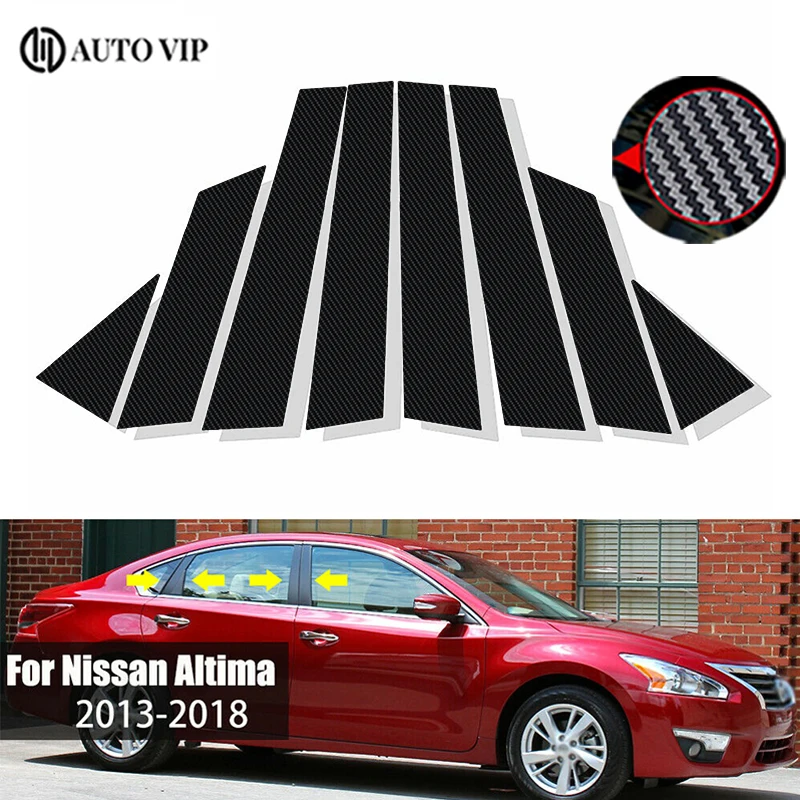 

Car Glossy Black Window Pillar Posts Door Trim Decal Cover for Nissan Altima carbon fibre 2013-2018 Exterior Parts