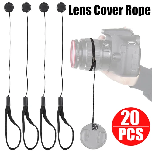 Cubierta de lente de cámara, correa de soporte, cordón antipérdida, nailon, cuerda de protección de seguridad para Canon, Nikon, Sony, DSLR
