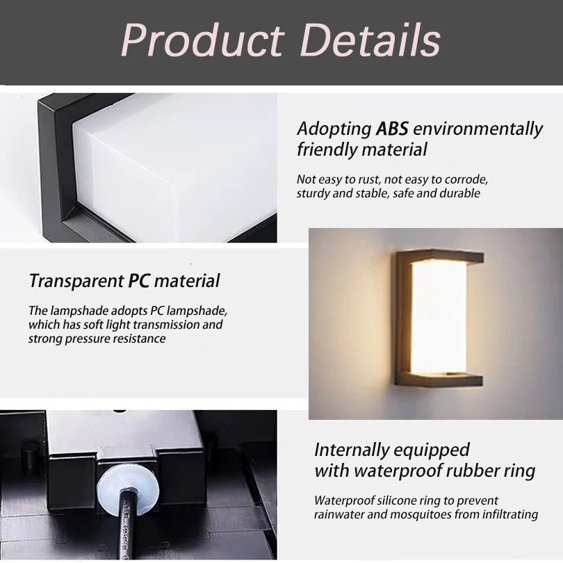 Luz Led de pared para exteriores, impermeable, IP66, Sensor de movimiento, iluminación Led para exteriores, luces para porche, balcón, jardín, lámpara de pared para exteriores