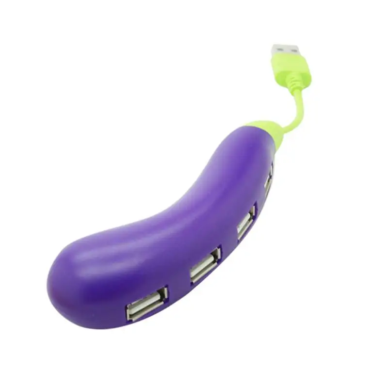 USB متعدد المنافذ محور لأجهزة الكمبيوتر المحمول ، محول على شكل الباذنجان ، USB المتوسع ، منفذ USB الخائن