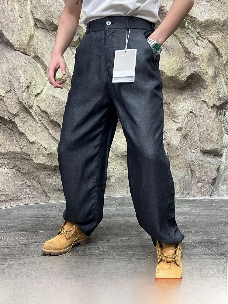 

Mixed Fabric Straight Leg Jeans Street Sle Versatile Casual Pants Line Youthful Spring Summer Thin Model