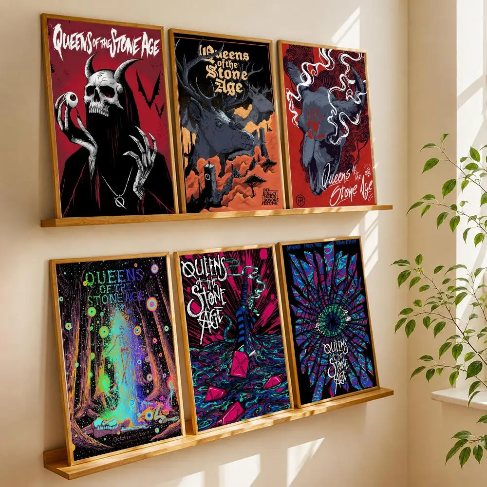 Q-Queens Of The Stone Age Poster HD Home Wall Stickers House Hallway Living Room Bedroom Bar Office Decor Art Prints