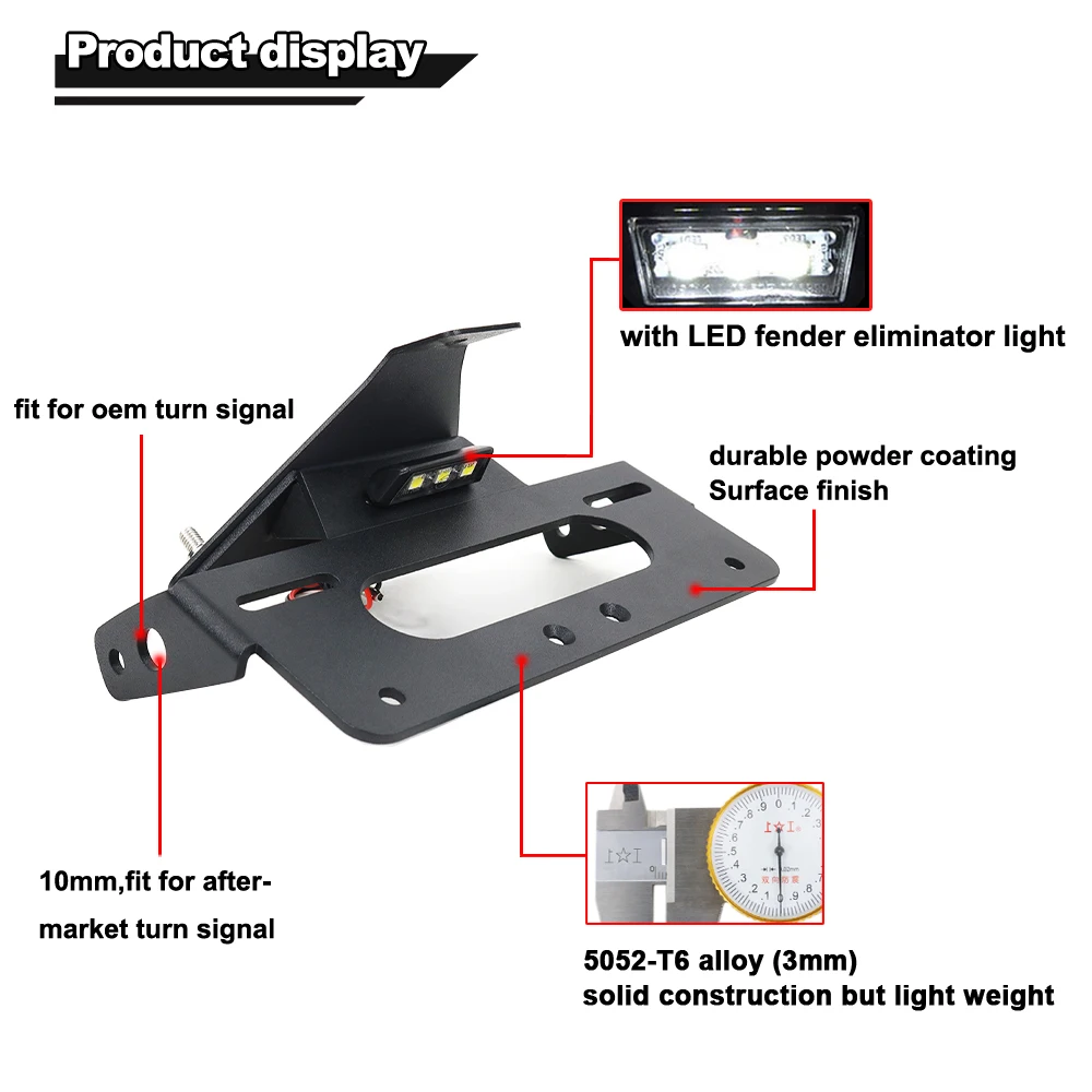 Fit For Aprilia RSV4 RSV4R 2009-2020 Tuono V4 2011-2020 Motorcycle License Plate Holder Bracket Rear Tail Tidy Fender Eliminator