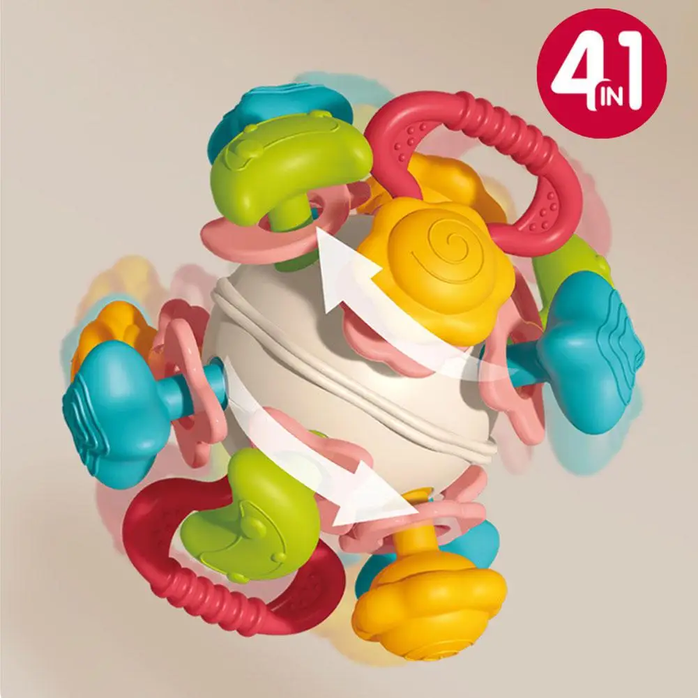 Manhattan Atomic Ball Toy pour enfants, Space TeWindsor Ball, Jouets apaisants pour les dents, Jouets d'entraînement à la préhension mentaires orielle pour bébé, Silicone de qualité alimentaire