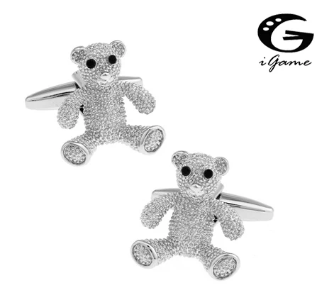 iGame Fashion Cuff Links Brass Material Cute Bear Design  