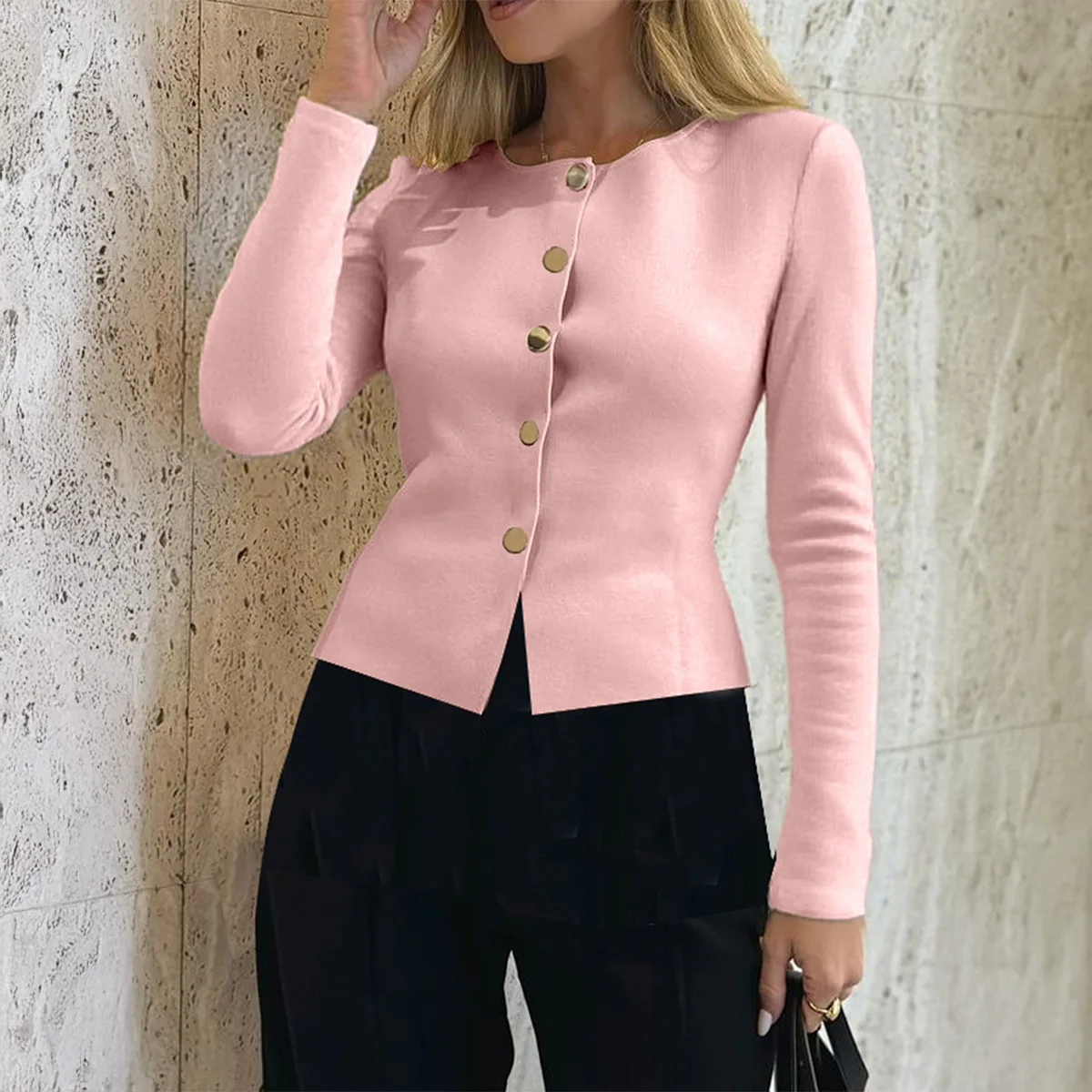 

Long Sleeved Button Up Sweater for Women 2025 Autumn Fashion Cardigan Women Sweaters Casual Pullover