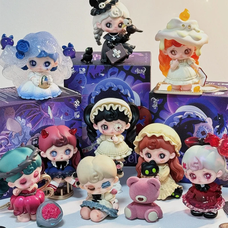 

Коллекционная фигурка Tarti Ghost In Hotel Series: Аниме-фигурка Лолита, загадочная коробка, Tarti Skull Panda, подвеска-украшение на картонной подложке
