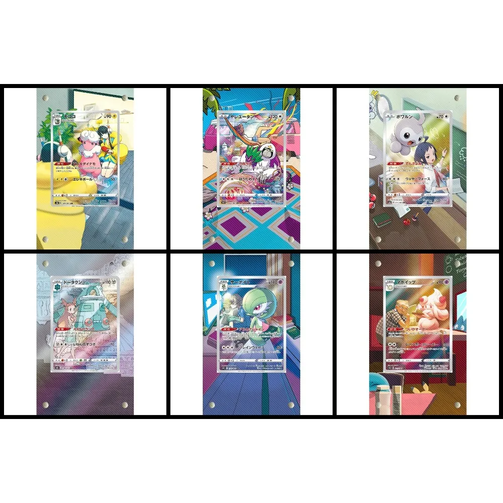 

Pokemon PTCG Collection Acrylic Painting Extended Card Brick SV8b Castform Flaaffy Gardevoir Alcremie Rockruff Anime Peripheral