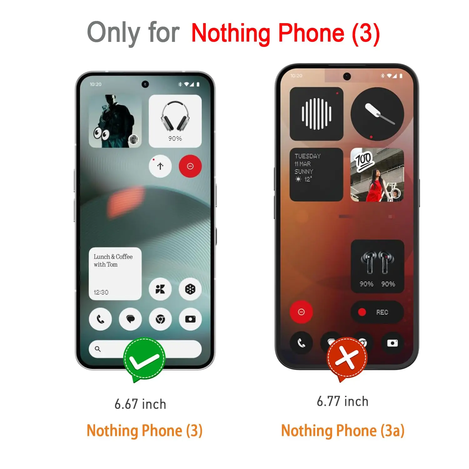 Displayschutzfolie für Nothing Phone 3, gehärtetes Glas, HD 9H, transparent, klar, kratzfest – Detail 3