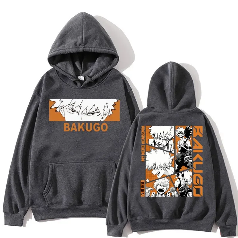 My Hero Academia Bakugo Katsuki Manga Panel Graphic Hoodie，Unisex，Drawstring Hooded Sweatshirt Front Back Anime Print Oversized