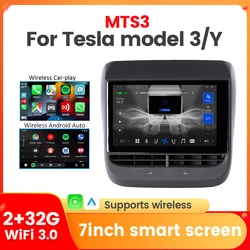 2024 NEW 7inch smart screen Car Radio For Tesla Model 3 Y Rear Seat Multimedia Display Panel wireless Car-play Android Auto