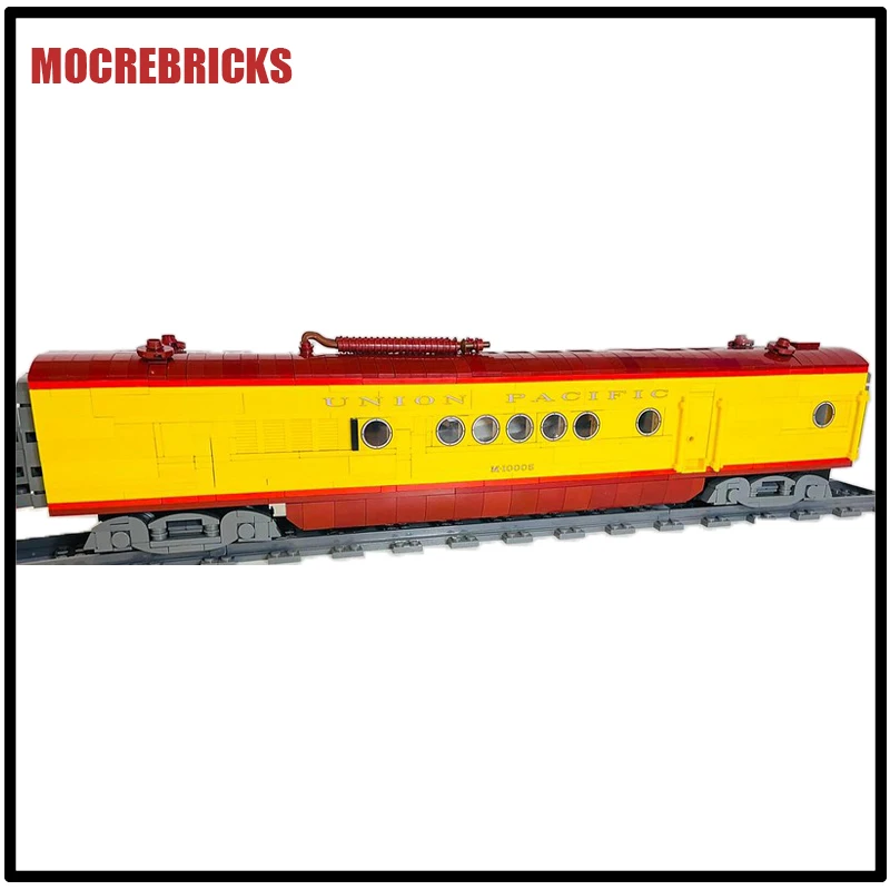 Bloques de construcción MOC, tren ferroviario de ciudad UP M10005, locomotora diésel con Motor de potencia, modelo de ensamblaje, ladrillos, juguetes para niños