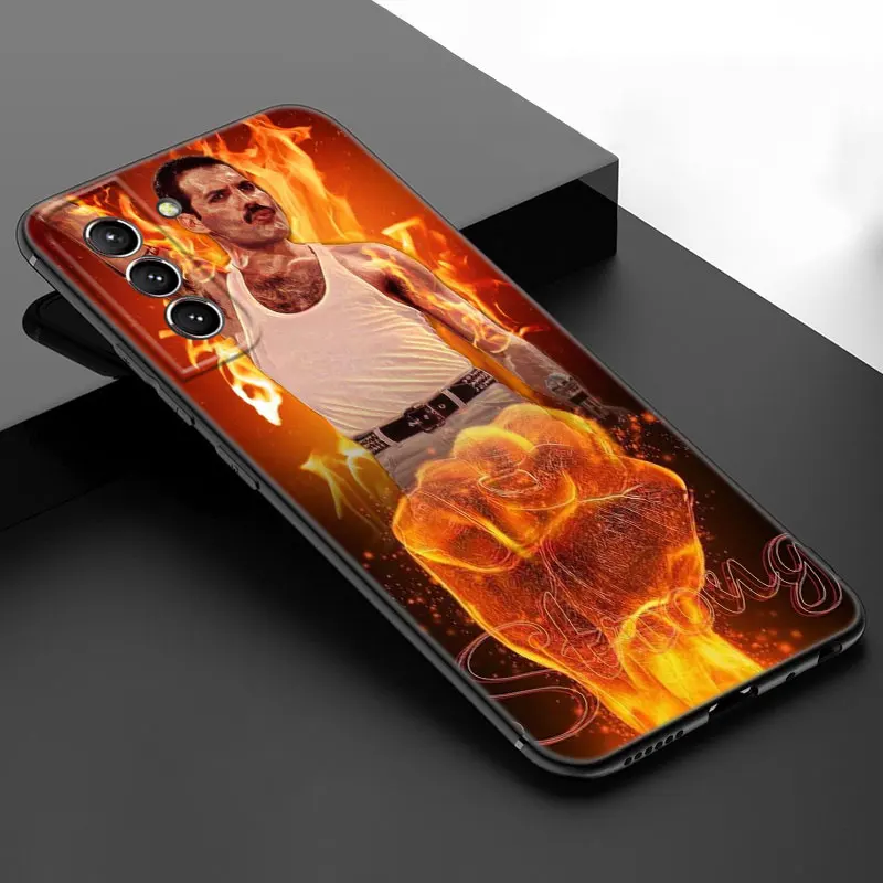 Freddie Mercury Queen Phone Case For Samsung Galaxy S23 S21 S20 FE S24 S22 Ultra S10E S10 S9 S8 Plus Black Silicone Cover