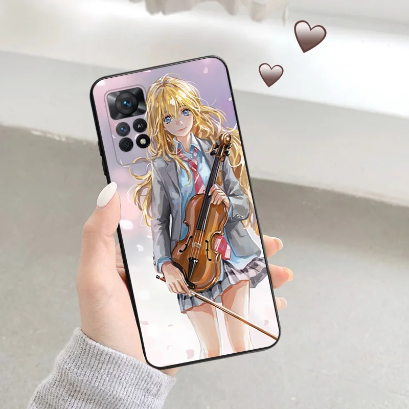 เคสโทรศัพท์แบบบางเฉียบสำหรับ Redmi Note11 11S A1 A2บวก K60 K50 K40 Xiaomi 14 11T 11 Lite เคส CC9 Pro violin Girl ANGEL