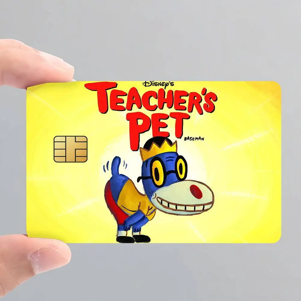 كارتون المعلمين الحيوانات الأليفة لطيف البنك بطاقات الائتمان حافلة تمرير ملصقات بارد الديكور للماء 4 قطع بطاقة