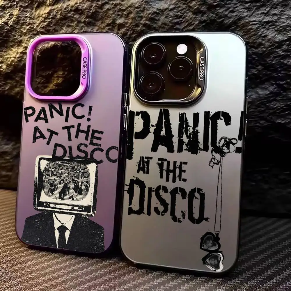 

P-Panic At The D-DiscoS Phone Case For iPhone17,16,15,14,13,12,11 Plus,Pro Max Colored Silver Plated Inside Cover