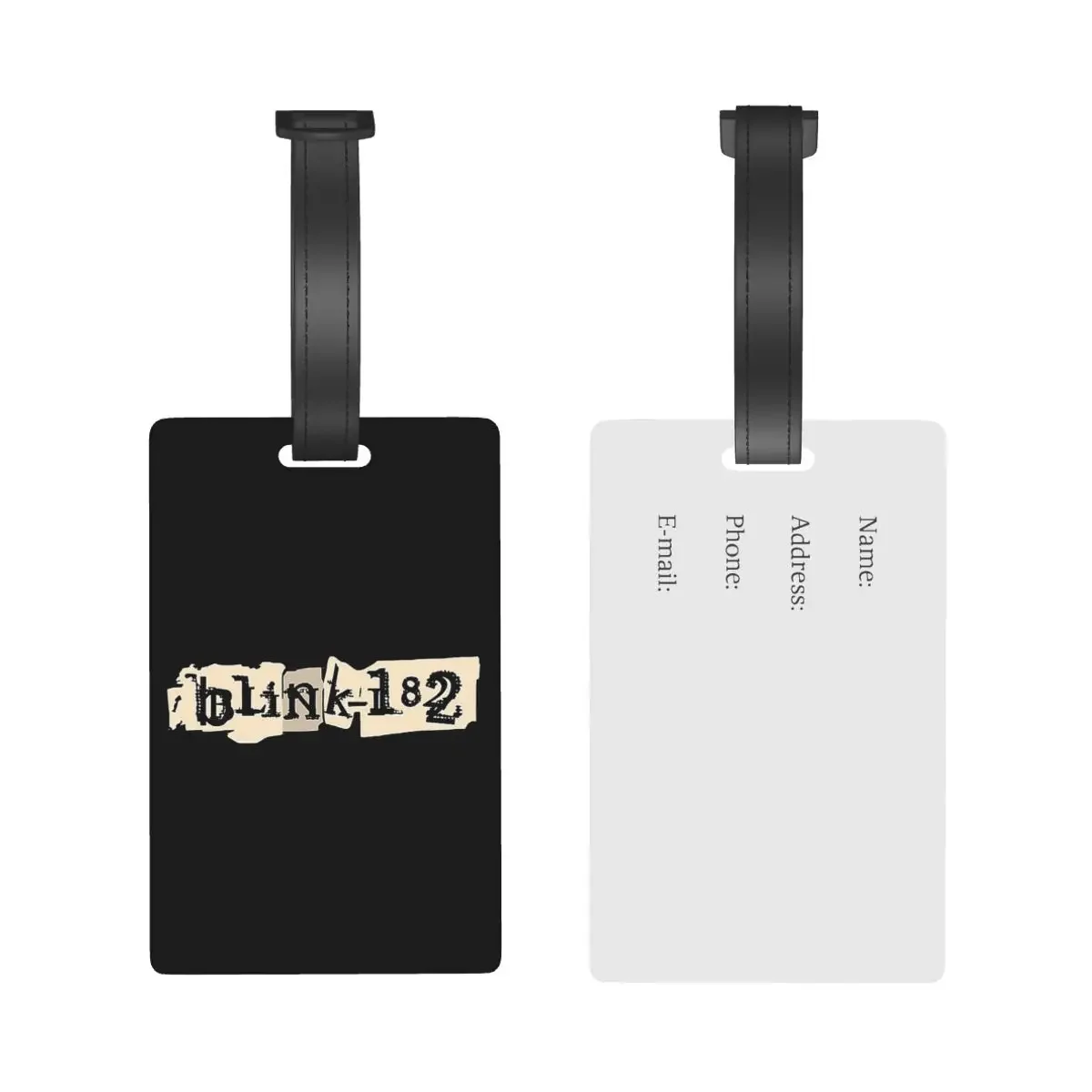 Blink 182 Punk Smile Luggage Tags Suitcase Accessories Travel Cute Baggage Boarding Tag Portable Label Holder ID Name Address