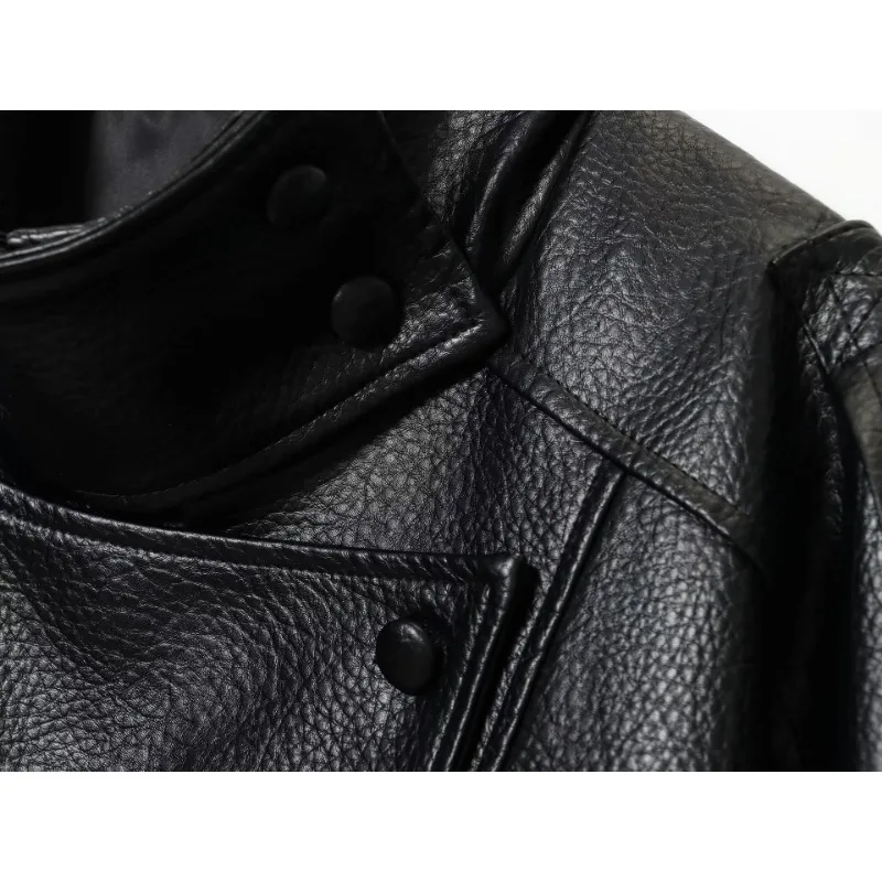 الفاخرة لينة الاتجاه الوقوف طوق فو الجلود سترة المرأة السائق سترة بو الجلود معطف ناعم القهوة السوداء يندبروف معطف