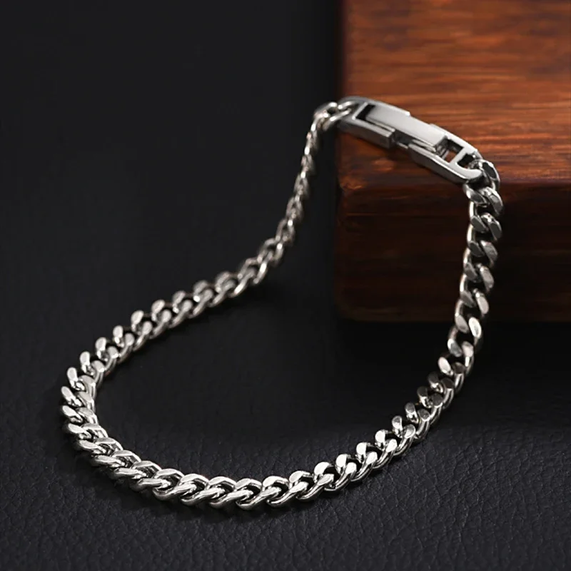 

ZABRA Cuban Chain 925 Sterling Silver Bracelet gift Chain Horse Whip Chain Jewelry For Men Women Bracelet New Hiphop Link Wholes