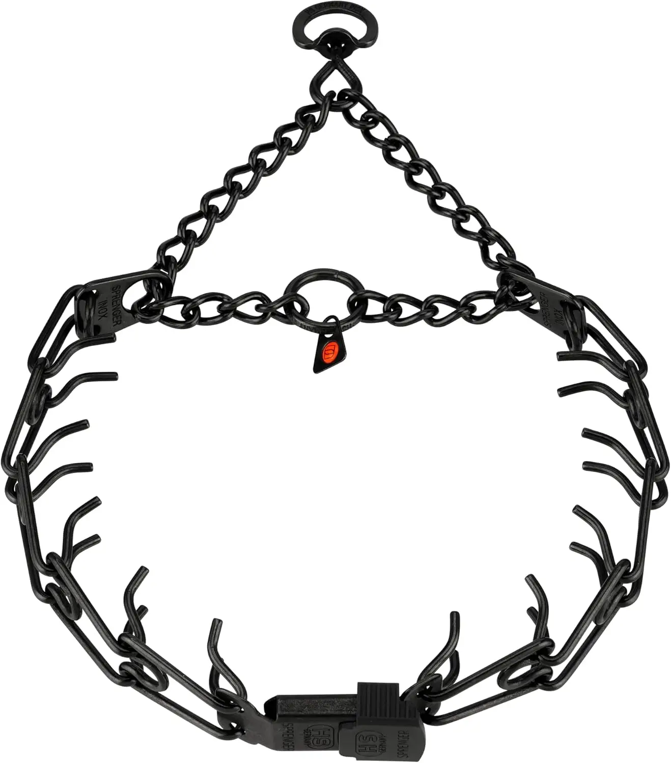 

Black Stainless Steel Quick Release Pinch Dog Collar for Training, Adjustable Neck Size up to 15in