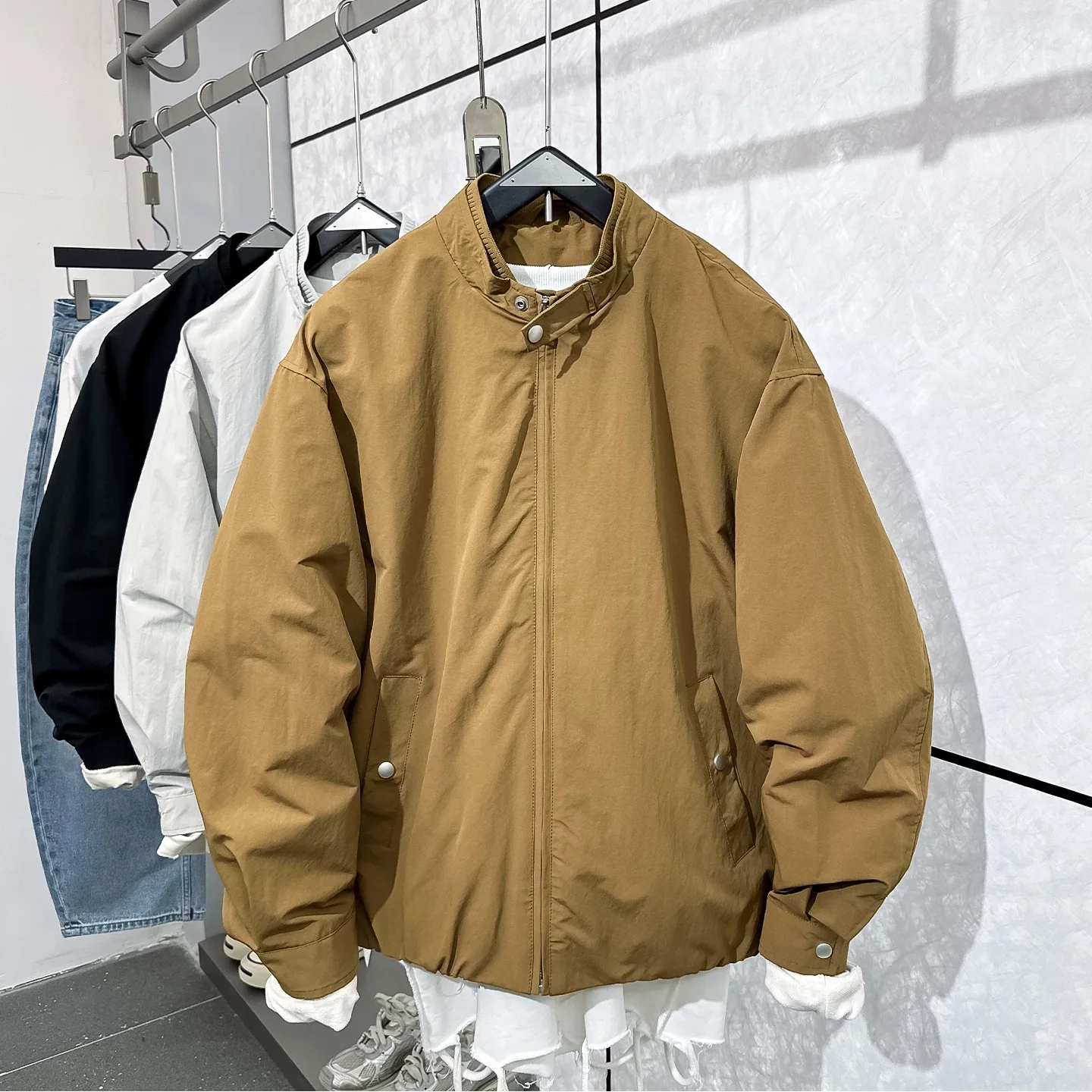 2026 Spring Men's Outdoor Stand Collar  Jacket, Casual Simple Versatile Short Zipper Thin Coat