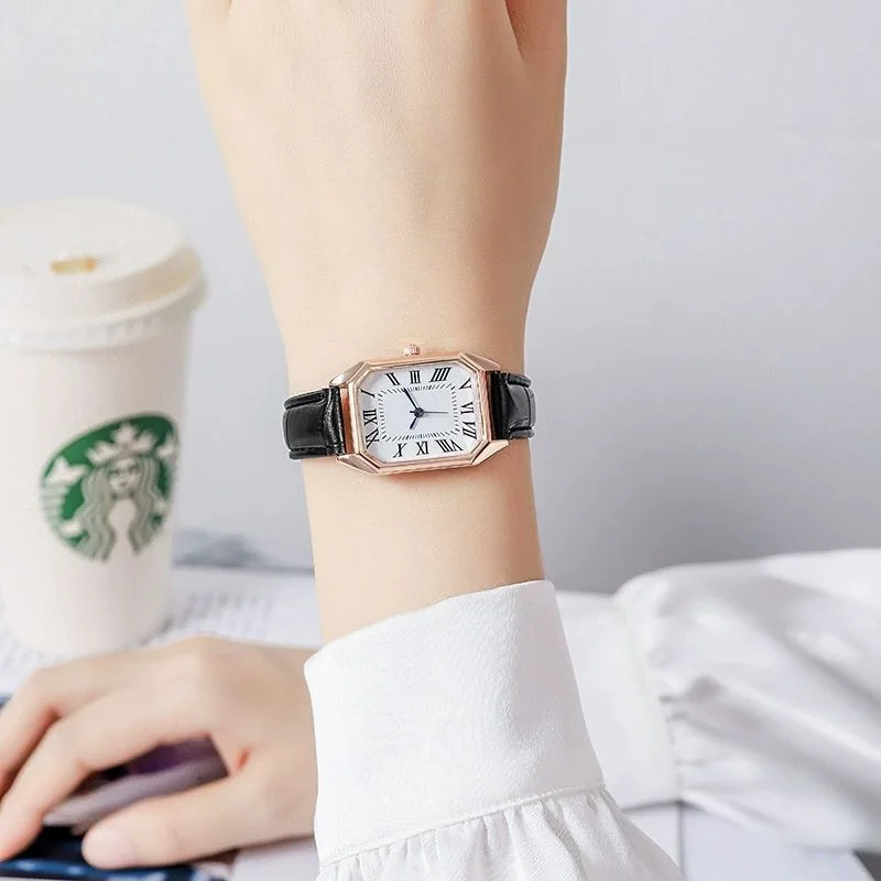 New Fashion 2024 Elegant Design Rectangle Dial Water Resistant Quartz Movement Business Women Analog Wrist Watch - Image 4